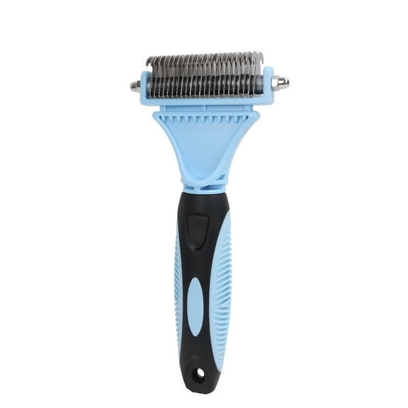 2-Sided Pet Dematting Comb for Dogs & Cats - Safe Detangling Brush for Medium/Long Hair - Effortlessly Remove Mats & Shedding Undercoat - Gentle Grooming Tool for Pain-Free Brushing (Walmart USA)