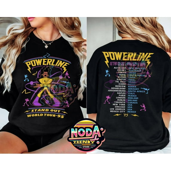 2-Sided Powerline Goofy Movie T-Shirt, Vintage Powerline Stand Out Shirt, Goofy Powerline Max Goof, A Goofy Movie Shirt,Disney Vacation Tee,Black color,size M