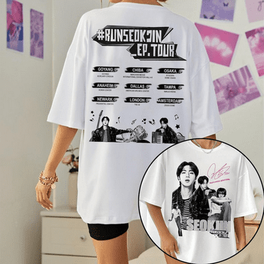2 Sided Retro Jin Worldwide Handsome T-Shirt, Run Seokjin Ep. Tour 2025 Concert Unisex Tee