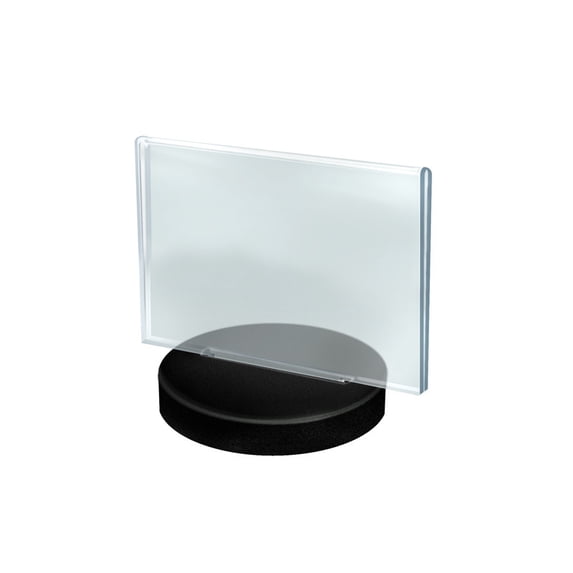 8.5"W x 5.5"H Horizontal Frame on a Weighted Black Round Base, 10-Pack