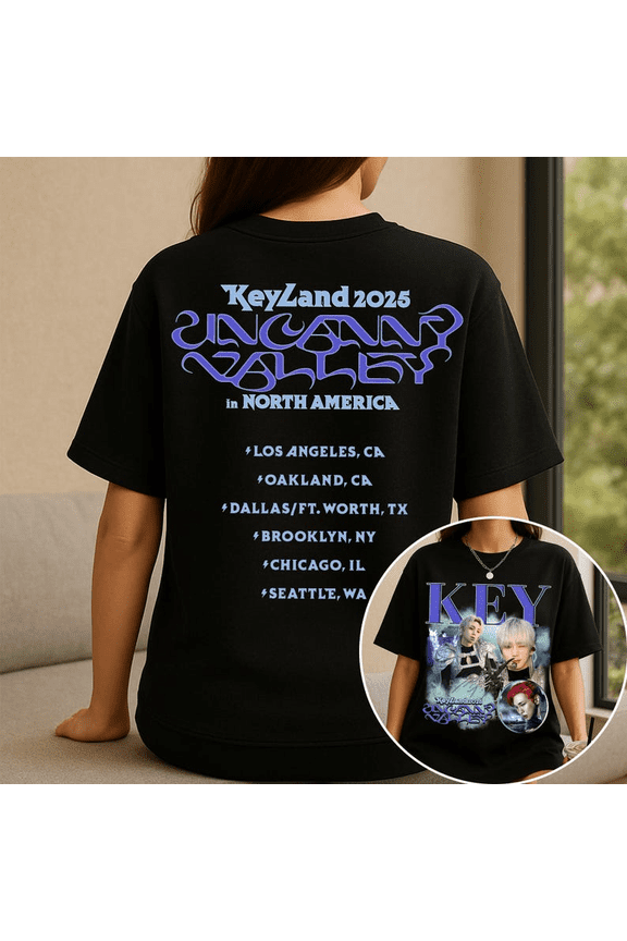 2 Sided SHINee Key 'Uncanny Valley' World Tour 2025 T-Shirt, Hunter & Strange Album Tee