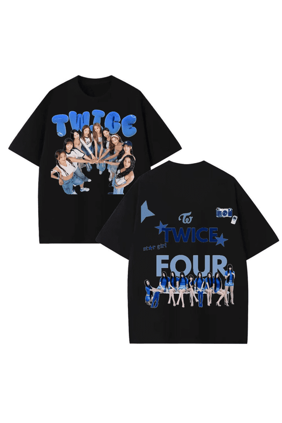 2 Sided Twice This Is Tour Graphic T-Shirt, Music Theme Short Sleeve Tee