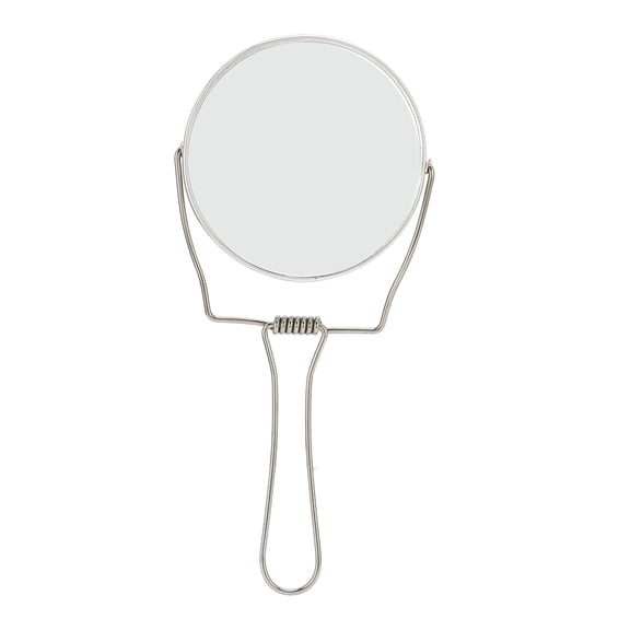 2 Sided Vanity Mirror, 360 Degree Rotation Aluminum Frame Vanity Mirror With Stainless Steel Stand For Dressing Table, Desk, Bathroom, Bedroom, Silver