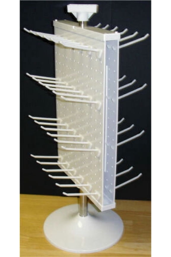 2 Sided White Plastic Counter Top Peg Board Spinner Display Rack