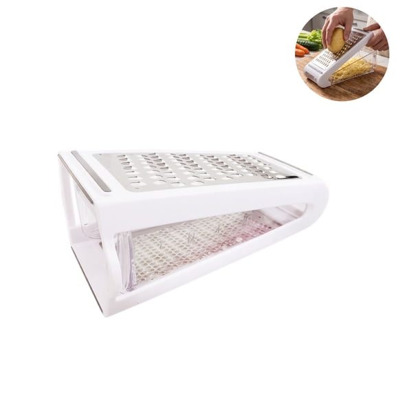 2 Sides Box Grater with Storage Container, Stainless Steel Cheese Butter Shredder Grater, Ergonomic Vertical Vegetable Potato Slicer Shredder, Multi Functional Kitchen Prep Tool