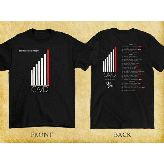 2 Sides OMD Band 2025 Tour Shirt Classic Black Unisex,Black Color,Size XL