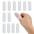 thumbnail image 1 of 2" Silicone Gel Finger Cots, Support Fingertips Sleeve Protector Thumb Finger Caps, White 12 Pcs, 1 of 7