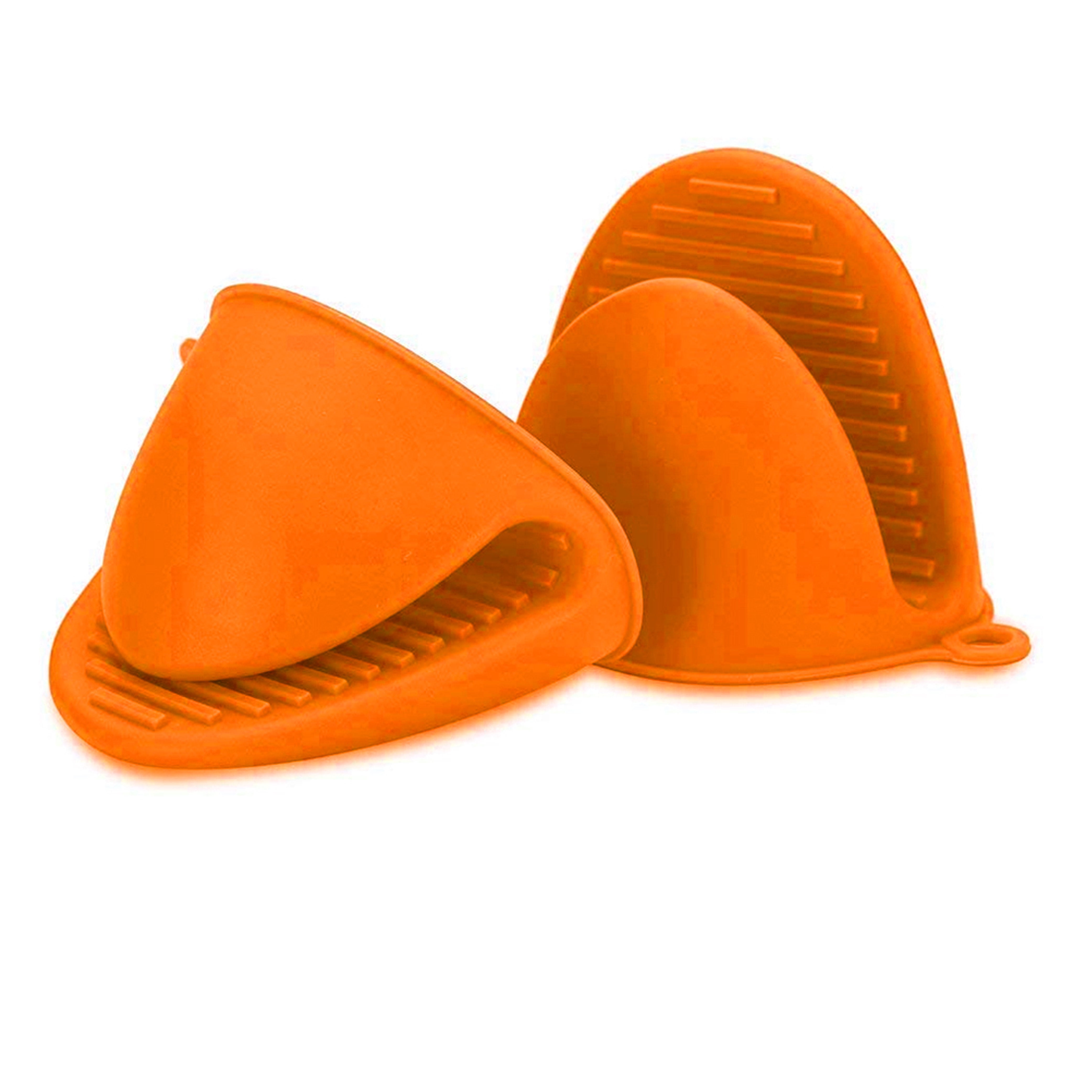 Uxcell Silicone Oven Mitts Heatproof Gloves 1 Pair Orange 