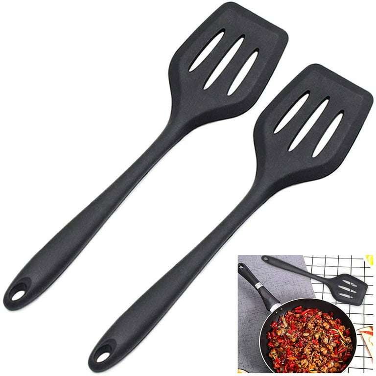 Pack of 2 Silicone Solid Turner,Non Stick Slotted Kitchen Spatulas,High  Heat Resistant BPA Free Cook…See more Pack of 2 Silicone Solid Turner,Non