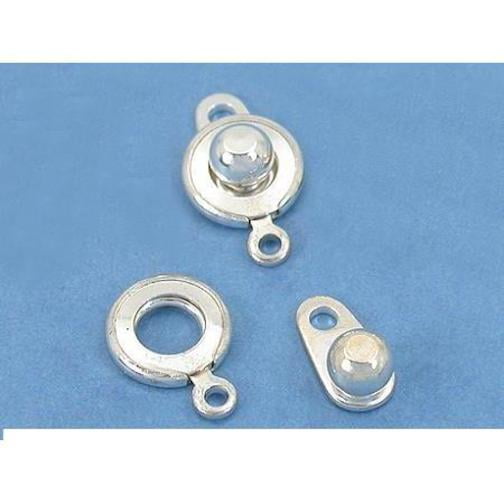 2 Silver Plated Ball & Socket Snap Clasps Jewelry Part