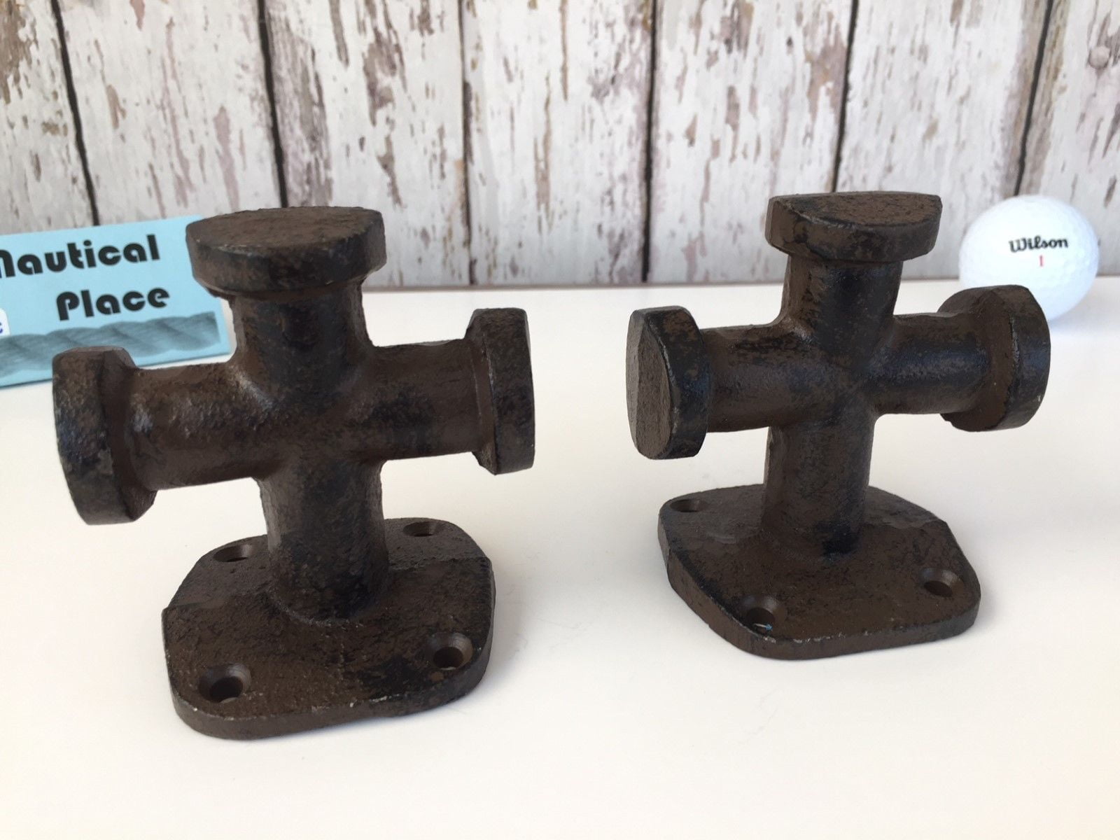 (2) Single Cross Bollard Cleats Nautical Marine Boat Dock Chock