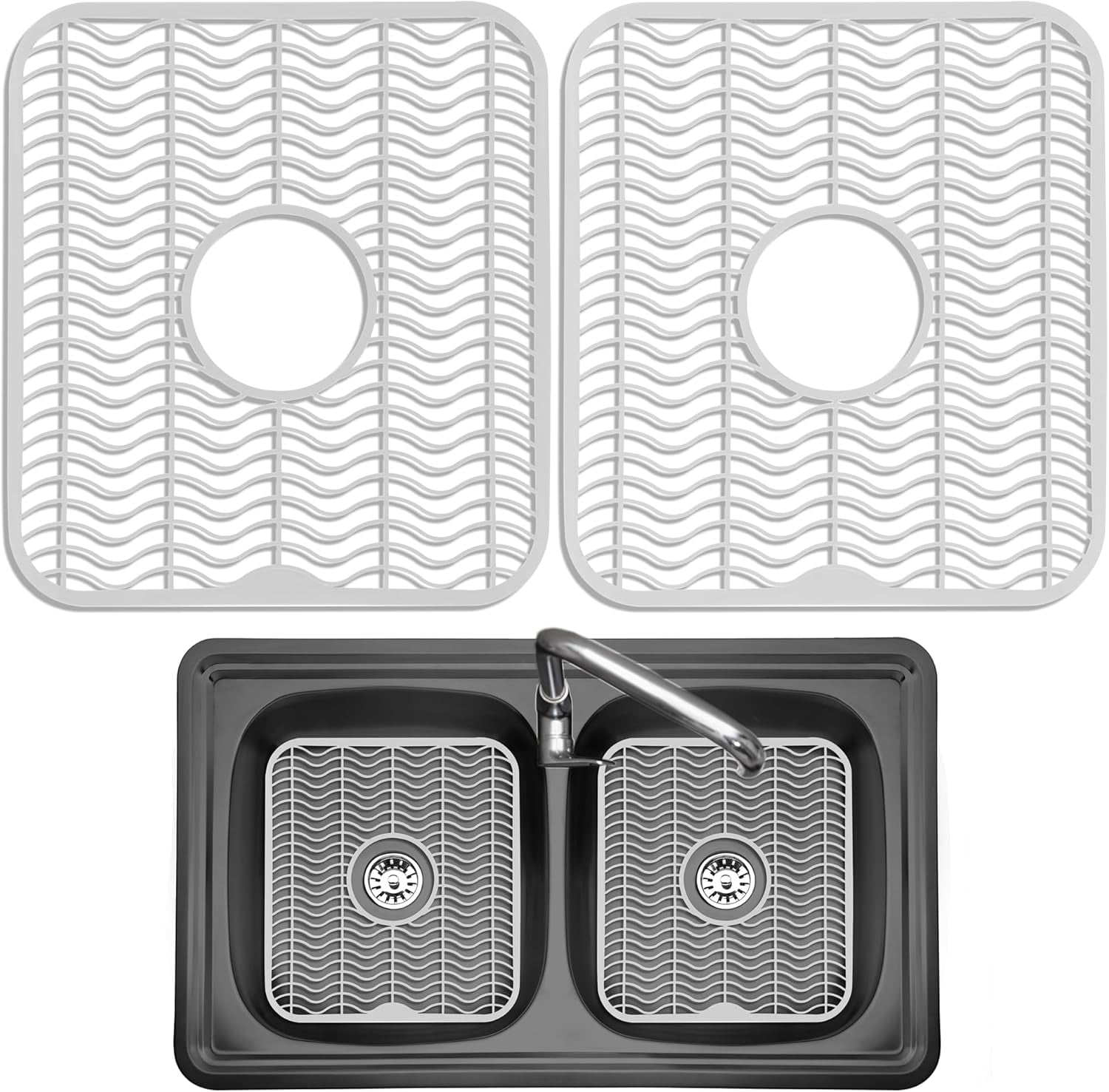2 Sink Protectors for Kitchen Sink, Plastic 12
