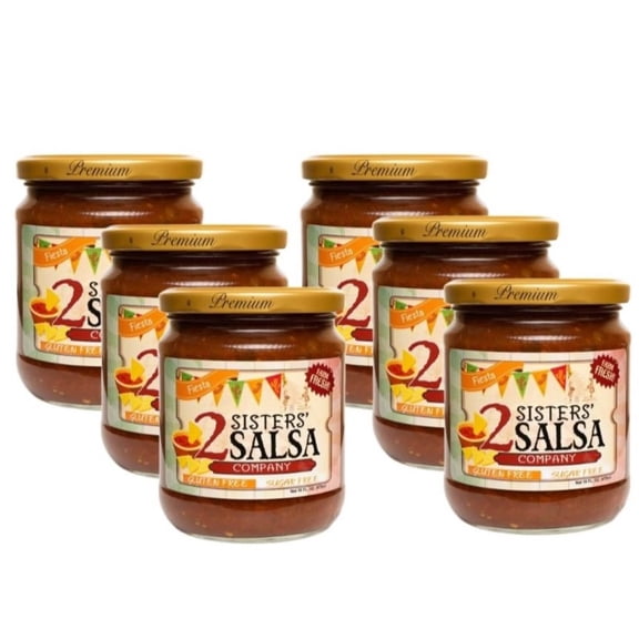 2 Sisters' Salsa Fiesta Salsa, No Sugar Added, 16 fl oz ea, 6 Pack
