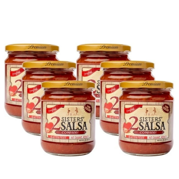 2 Sisters' Salsa Original Salsa, No Sugar Added, 16 fl oz, 6 Pack