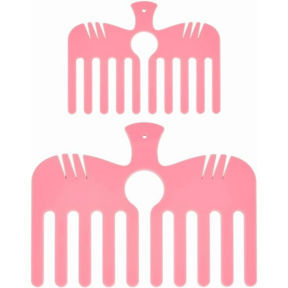 2 Size 5/6.8 Inch Pink Maker Comb Ribbon Maker for Gift Bows Hair Bows Wristlet Corsages Home Decorations Holiday Wreaths DIY Projects and Crafts Tool for DIY