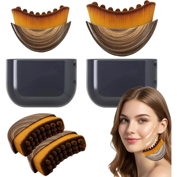 2 Size Lymphatic Contour Brush, Brush for Lymphatic Drainage, Naturally Durable Soft Bristles, Designed to Fit The Precisely, Sculpting & (S+L)