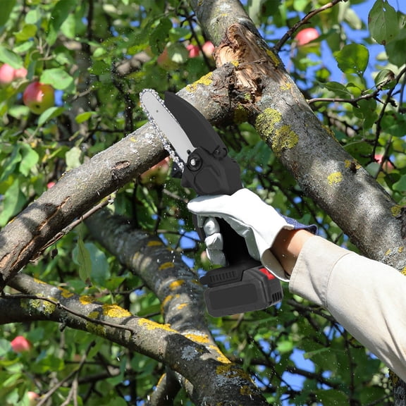 2-Size Mini Handheld Rechargeable Electric Chainsaw (4In & 6In) Battery-Powered Wood/Tree Cutting Tool
