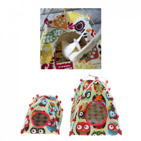 2 Size ,Parrot Perched Hanging Tent,Parakeet Budgie Hut Hammock,Cage Decor (, Colorful)