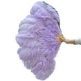 thumbnail image 1 of 2 Size Retro Large Ostrich Feather Fan Red Dance Fans Party Wedding Stage Show Props 13Bones, 1 of 6