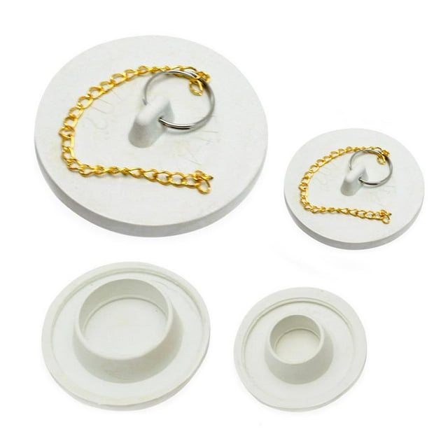 2 Sizes Drain Stopper Rubber Sink Stopper Plug Pull Ring Bathtub