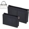 thumbnail image 1 of 2 Sizes Felt Handbag Organizer Insert Felt Purse Insert Organizer Tote Shaper Toiletry Pouch Insert with D Rings Purse Conversion Multiple Compartments Women Clutch Liner Bag in Bag Black, 1 of 9