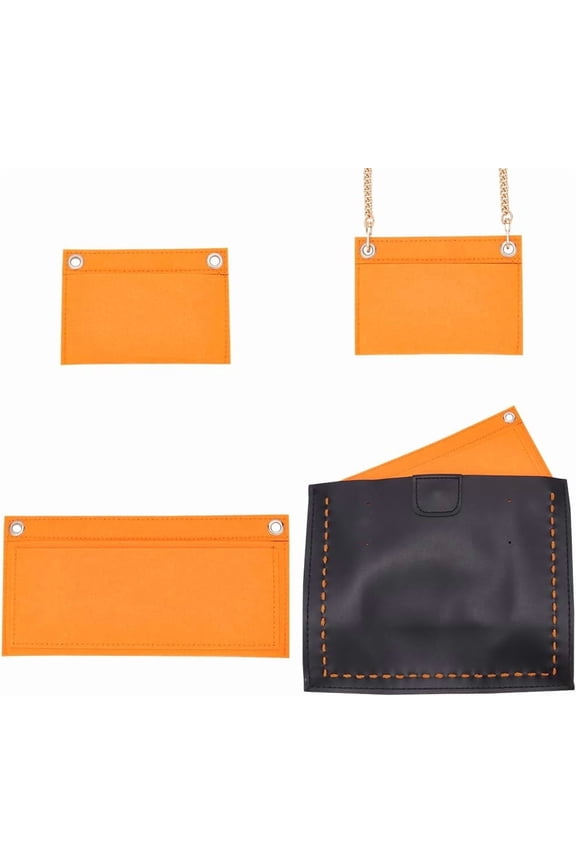 2 Sizes Felt Organizer Insert Women Wallet Pochette Conversion Kit Envelope Bag Insert Liner with Eyelets Purse Inside Accessories for UPTOWN Clutch Sarah Wallet Orange for DIY