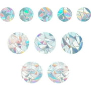 2 Sizes Large Circle Window Clings Static Rainbow Glass Stickers Window Glass Decals Sun Catcher Decorations Non Adhesive Prismatic Vinyl for Prevent Stop Birds(4 Inch/6 Inch)