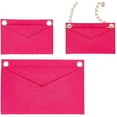 thumbnail image 1 of 2 Sizes Purse Felt Organizer Insert Women Pochette Conversion Wallet Insert Liner with Eyelets Multi-Pocket Envelope Bag Inside Organization Accessories (No Chain) for Kirigami Rose Red, 1 of 9