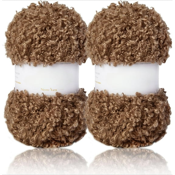 2 Skeins 200g Teddy Fur Yarn Super Soft Yarn Chunky Fluffy Faux Fur Yarn Fuzzy Yarn Eyelash Yarn for Crochet Knit -Total Length 2×50m(2×55yds,3.53oz×2)
