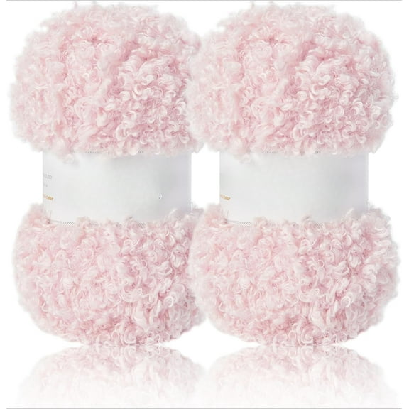 2 Skeins 200g Teddy Fur Yarn Super Soft Yarn Chunky Fluffy Faux Fur Yarn Fuzzy Yarn Eyelash Yarn for Crochet Knit -Total Length 2×50m(2×55yds,3.53oz×2)