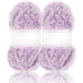 thumbnail image 1 of 2 Skeins /6 Skeins  Super Soft Fur Yarn Chunky Fluffy Faux Fur Yarn Eyelash Yarn for Crochet Knit-Total Length 2×32m(2×35yds,50g×2), 1 of 6