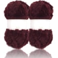 thumbnail image 1 of 2 Skeins /6 Skeins  Super Soft Fur Yarn Chunky Fluffy Faux Fur Yarn Eyelash Yarn for Crochet Knit-Total Length 2×32m(2×35yds,50g×2), 1 of 5