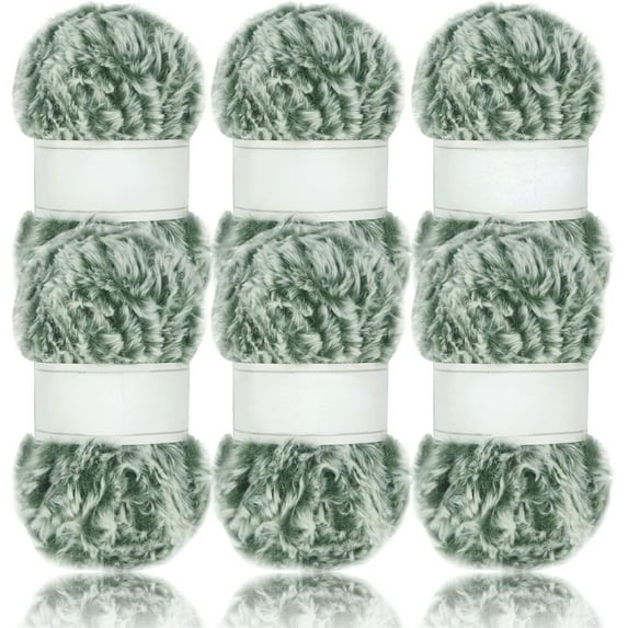 2 Skeins /6 Skeins Super Soft Fur Yarn Chunky Fluffy Faux Fur Yarn Eyelash Yarn for Crochet Knit-Total Length 2×32m(2×35yds,50g×2)