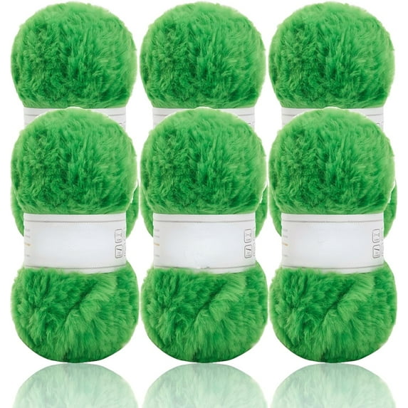 2 Skeins /6 Skeins Super Soft Fur Yarn Chunky Fluffy Faux Fur Yarn Eyelash Yarn for Crochet Knit-Total Length 2×32m(2×35yds,50g×2)