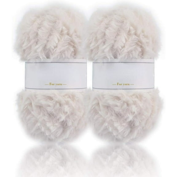 2 Skeins /6 Skeins Super Soft Fur Yarn Chunky Fluffy Faux Fur Yarn Eyelash Yarn for Crochet Knit-Total Length 2×32m(2×35yds,50g×2)
