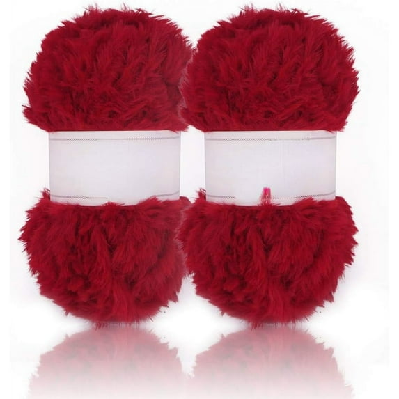 2 Skeins/6Skeins Super Soft Fur Yarn Chunky Fluffy Faux Fur Yarn Eyelash Yarn for Crochet Knit-Total Length 2×32m(2×35yds,50g×2) or 6×32m(6×35yds,50g×6)