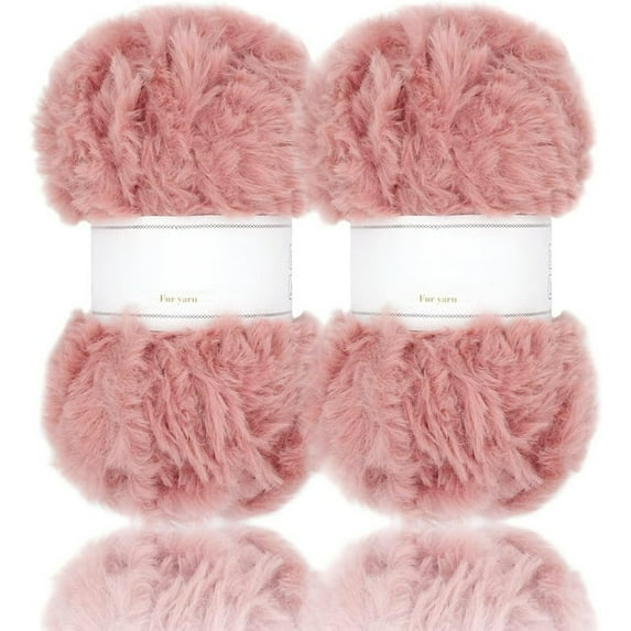 2 Skeins/6Skeins Super Soft Fur Yarn Chunky Fluffy Faux Fur Yarn Eyelash Yarn for Crochet Knit-Total Length 2×32m(2×35yds,50g×2) or 6×32m(6×35yds,50g×6)