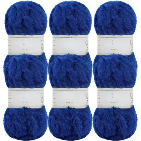 2 Skeins/6Skeins Super Soft Fur Yarn Chunky Fluffy Faux Fur Yarn Eyelash Yarn for Crochet Knit-Total Length 2×32m(2×35yds,50g×2) or 6×32m(6×35yds,50g×6)