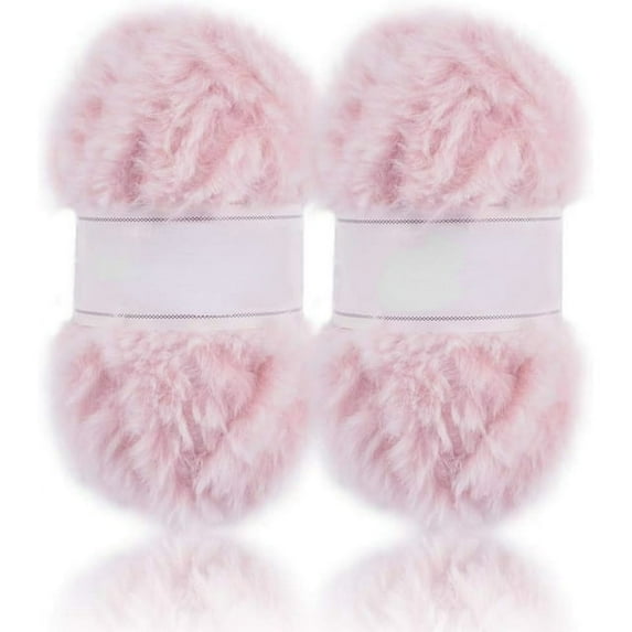 2 Skeins/6Skeins Super Soft Fur Yarn Chunky Fluffy Faux Fur Yarn Eyelash Yarn for Crochet Knit-Total Length 2×32m(2×35yds,50g×2) or 6×32m(6×35yds,50g×6)