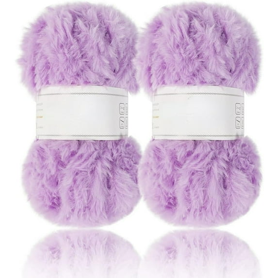2 Skeins/6Skeins Super Soft Fur Yarn Chunky Fluffy Faux Fur Yarn Eyelash Yarn for Crochet Knit-Total Length 2×32m(2×35yds,50g×2) or 6×32m(6×35yds,50g×6)