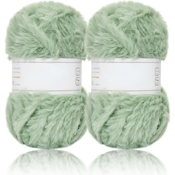 2 Skeins/6Skeins Super Soft Fur Yarn Chunky Fluffy Faux Fur Yarn Eyelash Yarn for Crochet Knit-Total Length 2×32m(2×35yds,50g×2) or 6×32m(6×35yds,50g×6)