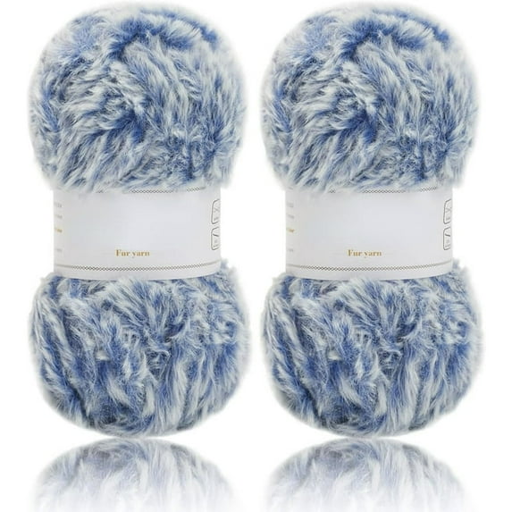 2 Skeins/6Skeins Super Soft Fur Yarn Chunky Fluffy Faux Fur Yarn Eyelash Yarn for Crochet Knit-Total Length 2×32m(2×35yds,50g×2) or 6×32m(6×35yds,50g×6)