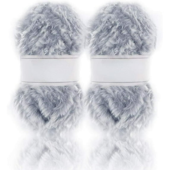 2 Skeins/6Skeins Super Soft Fur Yarn Chunky Fluffy Faux Fur Yarn Eyelash Yarn for Crochet Knit-Total Length 2×32m(2×35yds,50g×2) or 6×32m(6×35yds,50g×6)