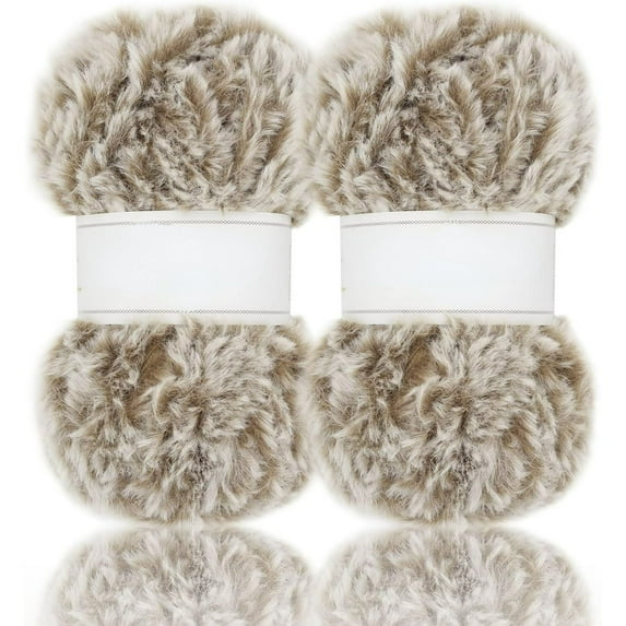 2 Skeins/6Skeins Super Soft Fur Yarn Chunky Fluffy Faux Fur Yarn Eyelash Yarn for Crochet Knit-Total Length 2×32m(2×35yds,50g×2) or 6×32m(6×35yds,50g×6)