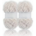 thumbnail image 1 of 2 Skeins Faux Fur Yarn Super Soft, Chunky & Fluffy, Eyelash Yarn for Crochet & Knitting (Total Length 70yds,3.53oz) - White, 1 of 6