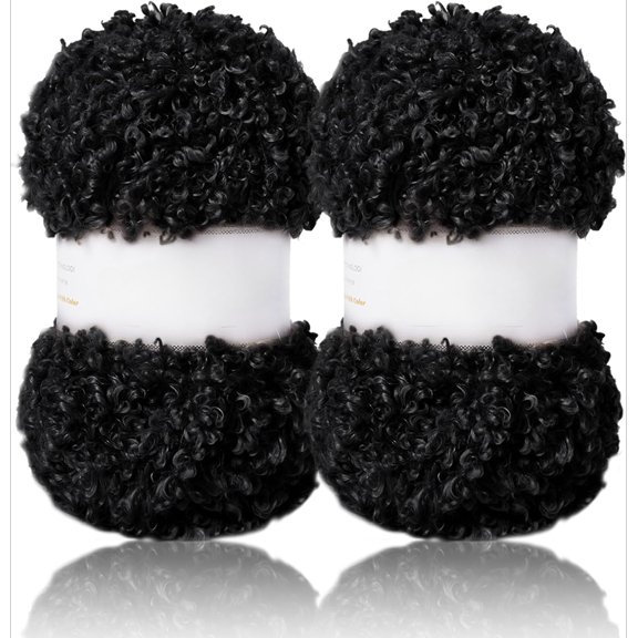 2 Skeins Fur Yarn Super Soft Yarn Chunky Fluffy Faux Fur Yarn Fuzzy Yarn for Crochet Knit -Total Length 2×80m(2×87yds,3.53oz×2)