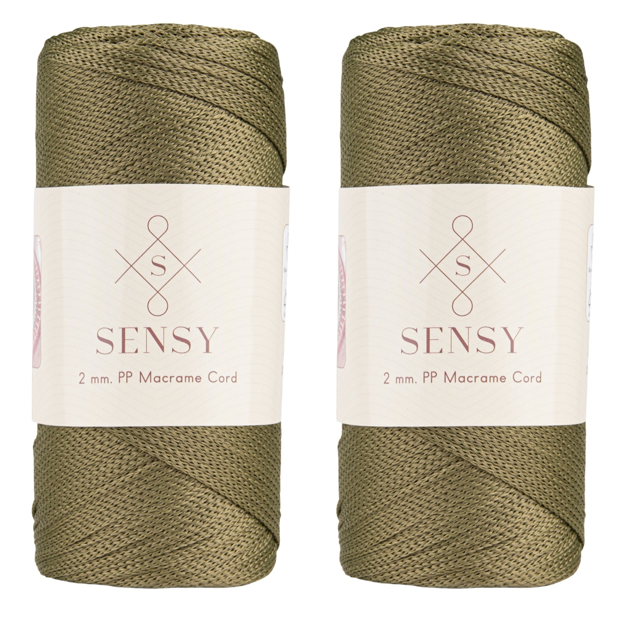 2 Skeins of Sensy Premium 2mm 251 Yards Polyester Rope 100% Polypropylene Cord Macrame Cord 2mm Crochet Bag Cord Macrame Rope Crochet Thread Gift for Knitter (Avocado)