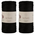 thumbnail image 1 of 2 Skeins of Sensy Premium 2mm 251 Yards Sparkle Polyester Rope 90% Polypropylene 10% Polyester Cord Macrame Cord 2mm Crochet Bag Cord Macrame Rope Crochet Thread Gift for Knitter (Black Sparkle), 1 of 5