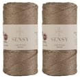 thumbnail image 1 of 2 Skeins of Sensy Premium 2mm 251 Yards Sparkle Polyester Rope 90% Polypropylene 10% Polyester Cord Macrame Cord 2mm Crochet Bag Cord Macrame Rope Crochet Thread Gift for Knitter (Latte Sparkle), 1 of 5