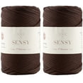 thumbnail image 1 of 2 Skeins of Sensy Premium 5mm 104 Yards Polyester Rope 100% Polypropylene Cord Macrame Cord 5mm Crochet Bag Cord Macrame Rope Crochet Thread Gift for Knitter (Brown), 1 of 6